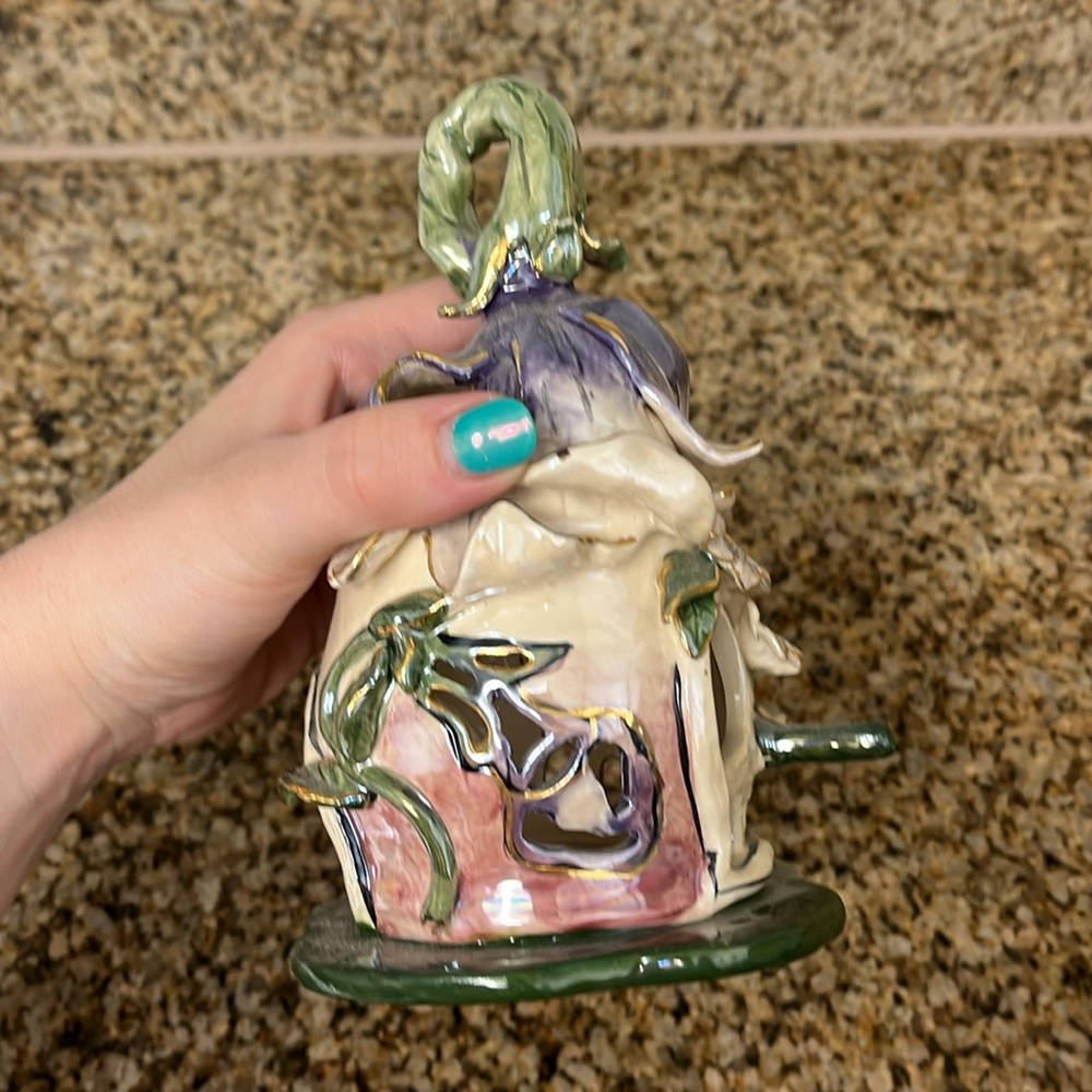 Heather Goldminc Blue Sky Fairy Garden Ceramic Tealight Candle Holder - Picture 4 of 5